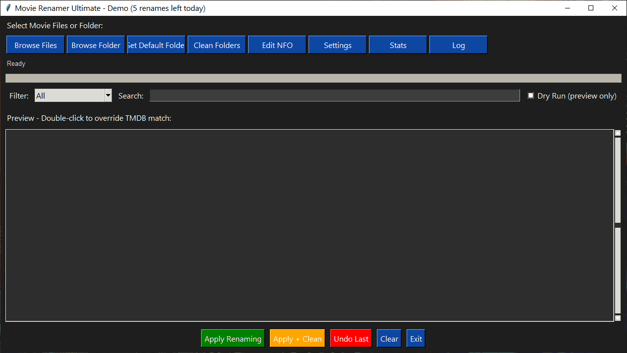 Movie Renamer Ultimate - Dark Theme
